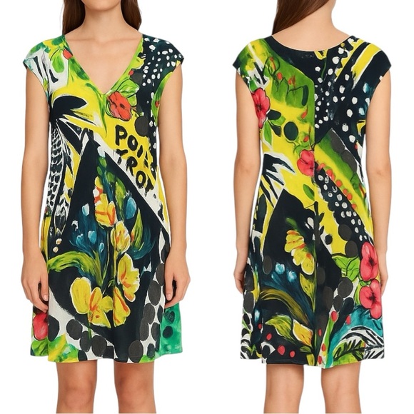 Jams World Sherry Dress Hawaiian Tropical Floral Print Wearable Art Size Medium - Picture 8 of 8